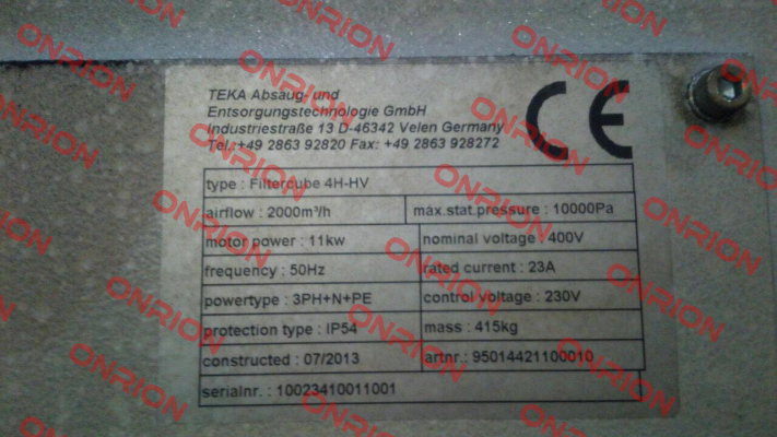 Filter for Filtercube 4H-HV Teka