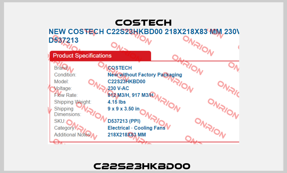 C22s23hkbd00  Costech