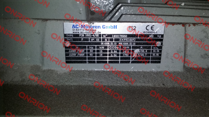 FCM 160L-4/HE obsolete, replaced by IE2AC16L4024  AC Motoren
