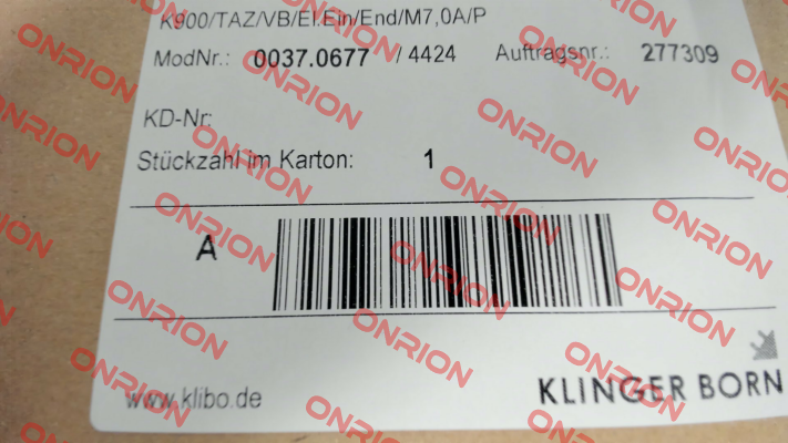 0037.0677 (K900) Klinger Born