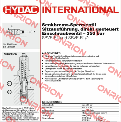 SBVE-R1/2-01X-XXXV Hydac