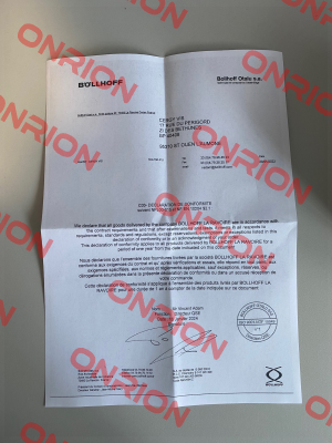 CERTIFICATE OF CONFORMITY NFL 00-015C BOLLHOFFOTALU Böllhoff