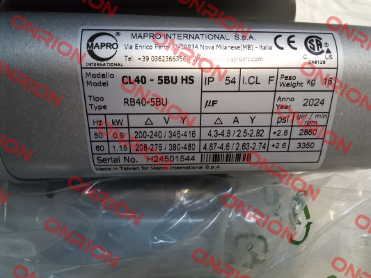CL 40 HS kW 0,9 MAPRO International