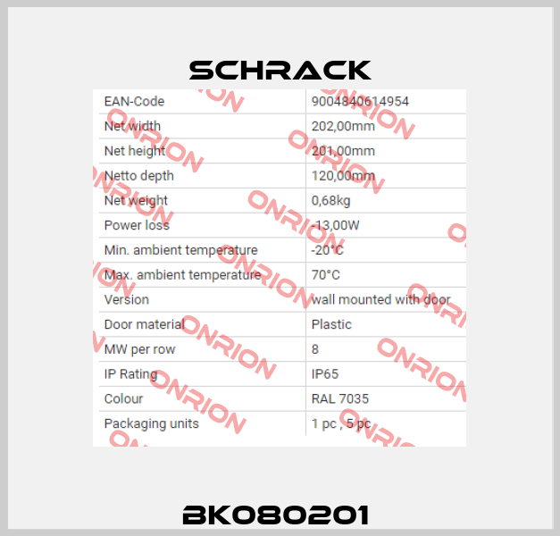 BK080201  Schrack