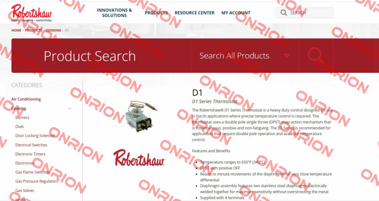 D1 series Robertshaw