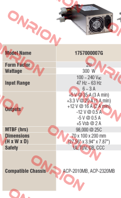 Model: 1757000007G obsolete, alternative 1001  Advantech