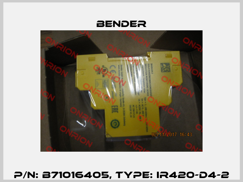 p/n: B71016405, Type: IR420-D4-2 Bender