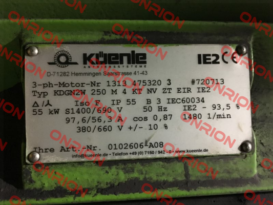 KDGN2W  250M 4 KT   NV ZT  EIR  IE2 (OEM)  Küenle