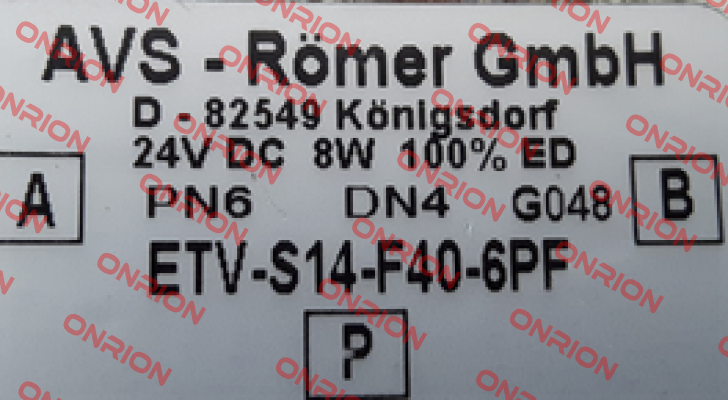 ETV-S14-F40-6PF  OEM for Thermoplan  Avs Römer