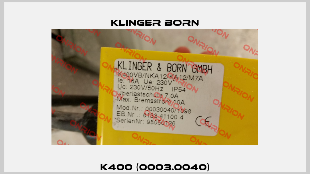 K400 (0003.0040) Klinger Born