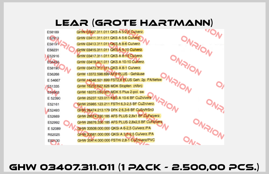 GHW 03407.311.011 (1 pack - 2.500,00 pcs.) Lear (Grote Hartmann)