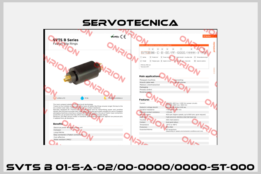 SVTS B 01-S-A-02/00-0000/0000-ST-000 Servotecnica