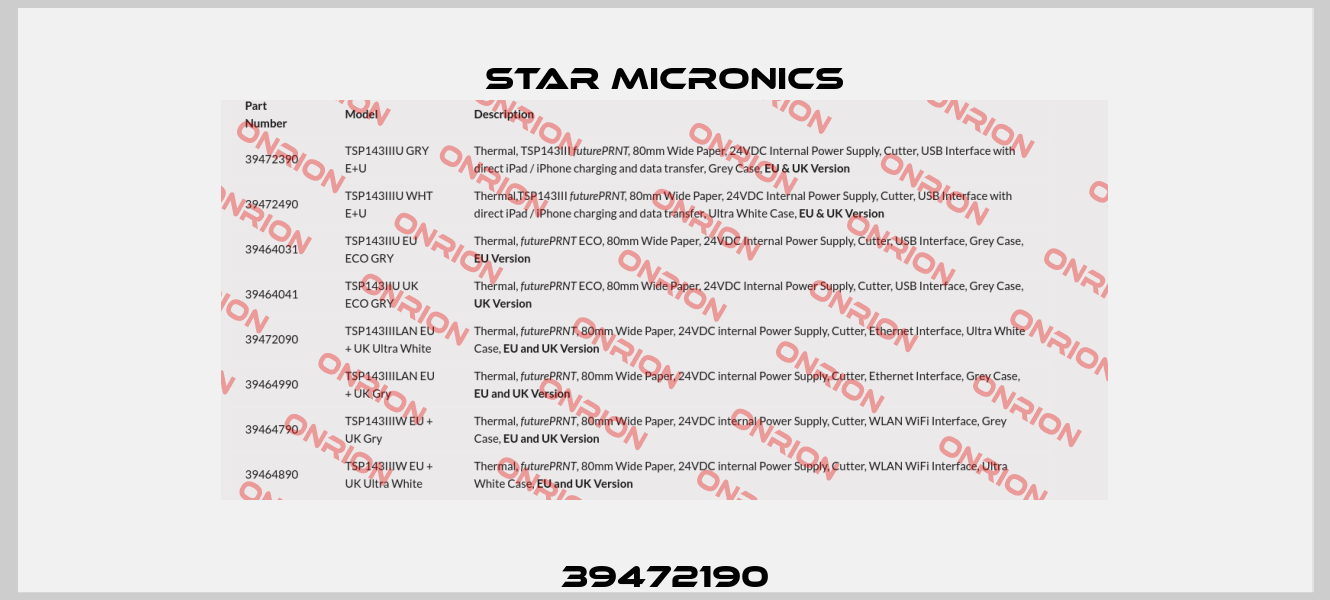 39472190 Star MICRONICS