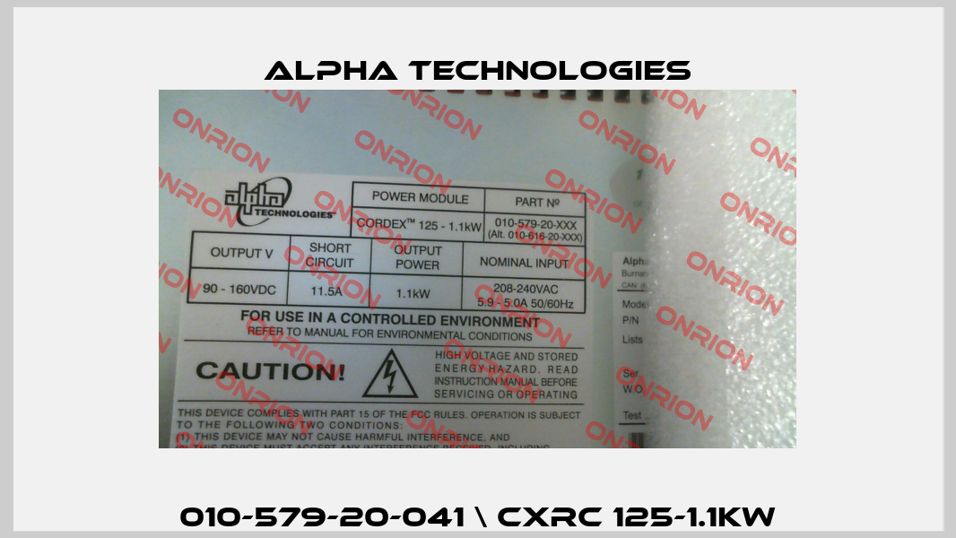 010-579-20-041 \ CXRC 125-1.1kW Alpha Technologies