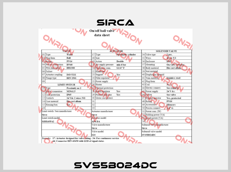 SVS5B024DC Sirca