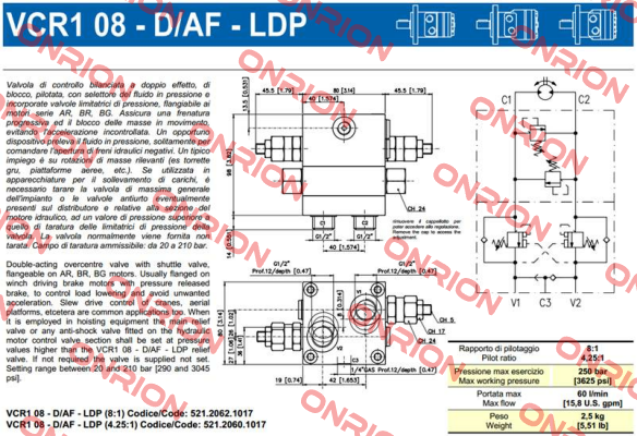 VCR1 08-D/AF-LDP (8:1) Brevini