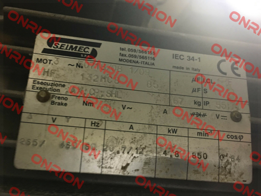 HF132MC8B5 obsolete, replacement HB 132MC 8 230.400-50 B5 Seimec (Rossi)