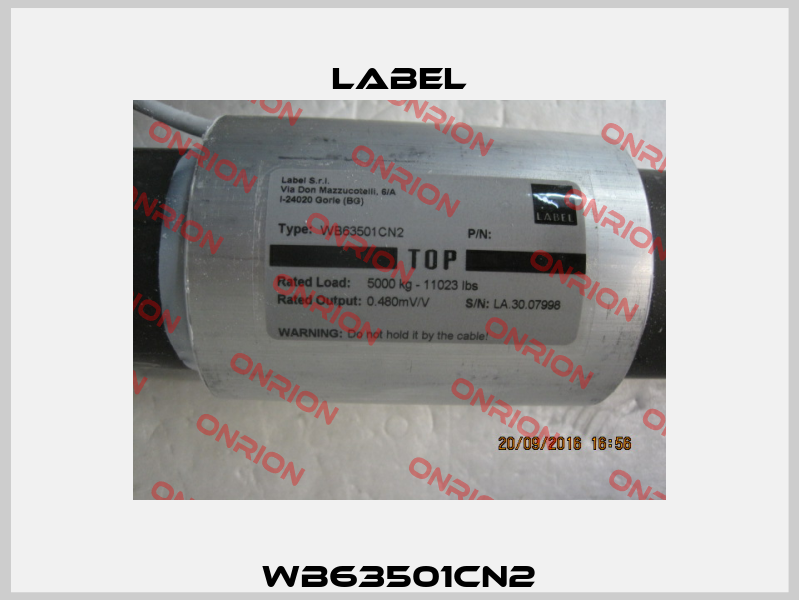 WB63501CN2 Label