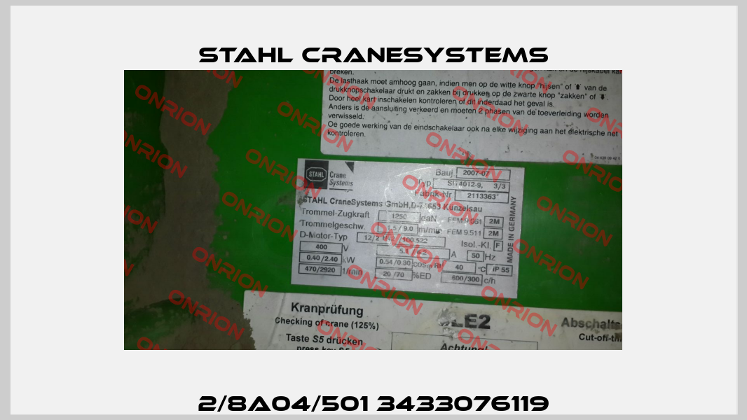 2/8A04/501 3433076119 Stahl CraneSystems