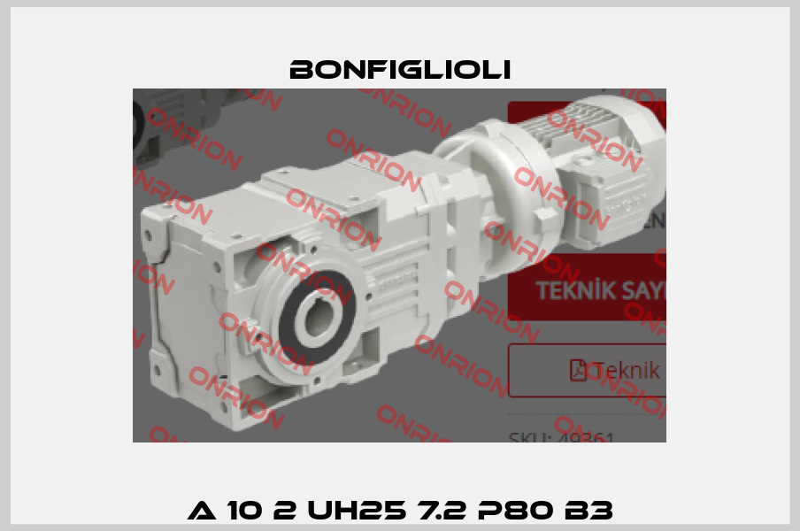 A 10 2 UH25 7.2 P80 B3 Bonfiglioli