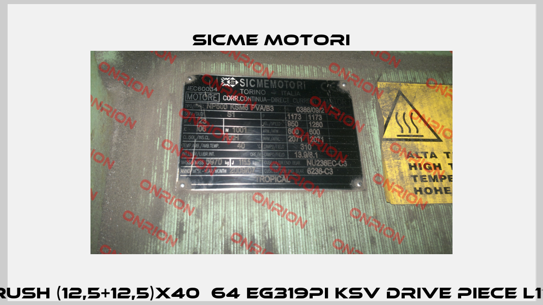 Electrobrush (12,5+12,5)x40х64 EG319PI KSV drive piece L170 mm end  Sicme Motori